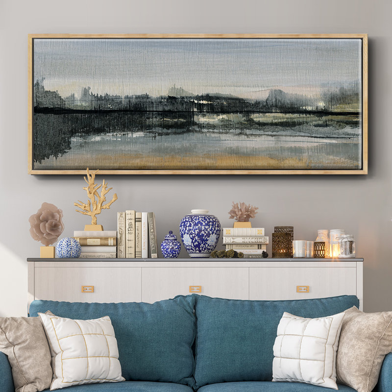 River Cross- Framed Canvas, 8" H x 20" W