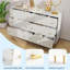 Commode 6 tiroirs, fabrication en bois, l 47,2 po, style maison de campagne pour chambre à coucher et salon-471394257