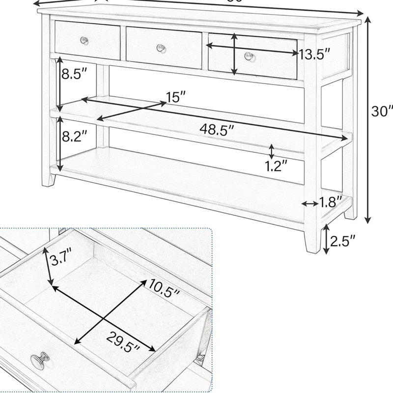 Sideboard With Storage Drawers And