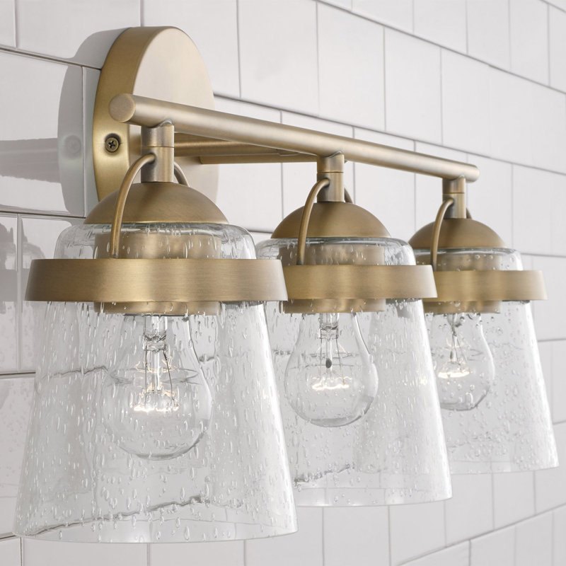 Madison 3 - Light Dimmable Vanity Light, Aged Brass