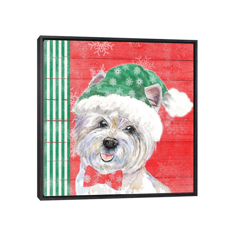 « Holiday Puppy IV » par Patricia Pinto-impression d’art graphique, H 37 po x l 37 po x P 1,5 po, Pas de tapis