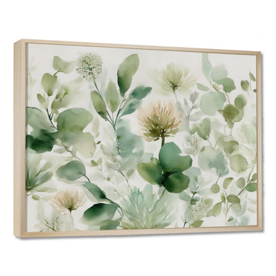 «Watercolor Greenery Sage Watercolor - Plants», impression sur toile botanique verte