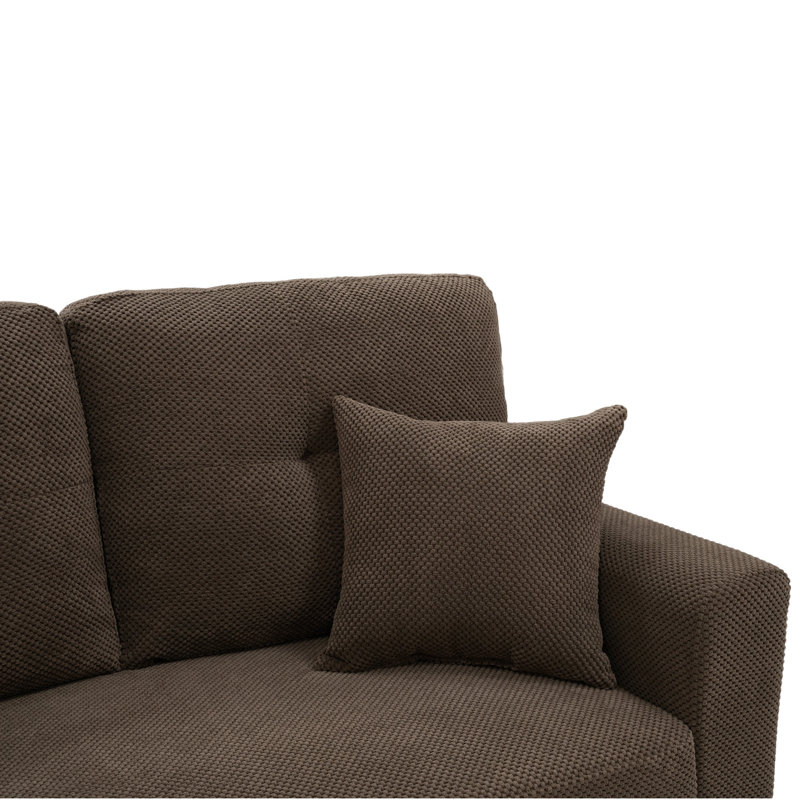 Canapé-lit modulaire en L 71 po avec lit escamotable, méridienne réversible avec rangement, pour le salon, Café