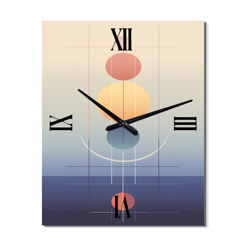 Horloge murale abstraite lune et lune, H 28 po x l 12 po x P 1 po