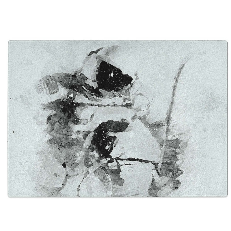 Tempered Glass Astronaut in Space Chopping Board, 39 cm W x 28.5 cm L