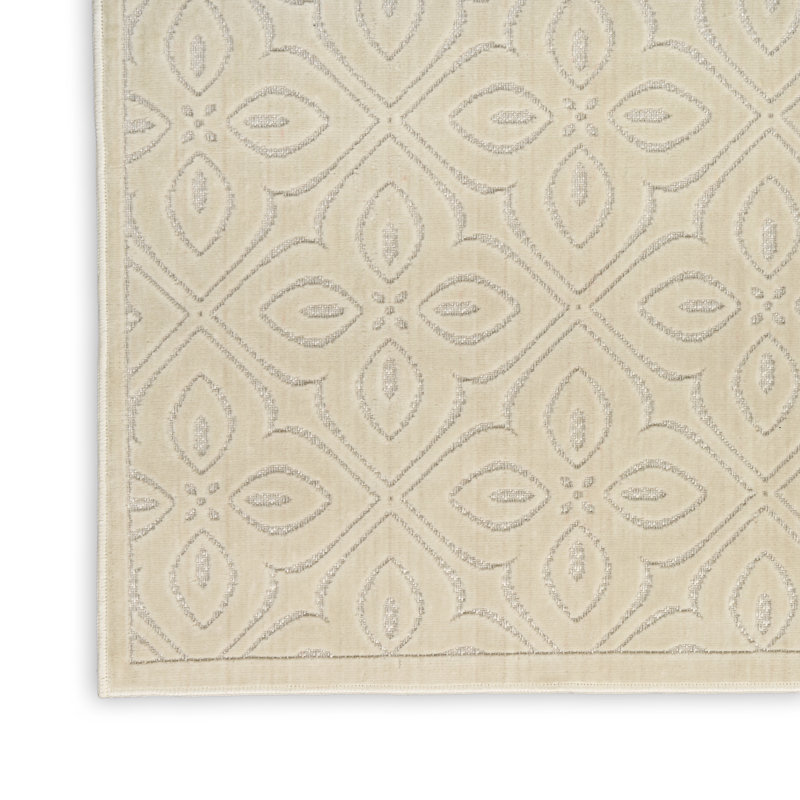 Tapis contemporain ivoire Xheva 6 pi x 9 pi, Rectangle 6 pi x 9 pi