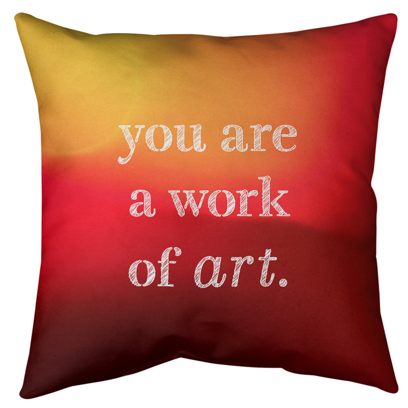 Coussin de sol œuvre d’art, H 28 po x l 28 po, Coucher de soleil