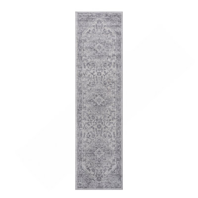 2X8 Silver / Oriental Runner Rug