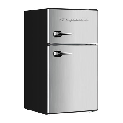 Frigidaire® 3.2-cu ft. 2-Door Retro Compact Refrigerator with Freezer, Platinum Design with Chrome Trim