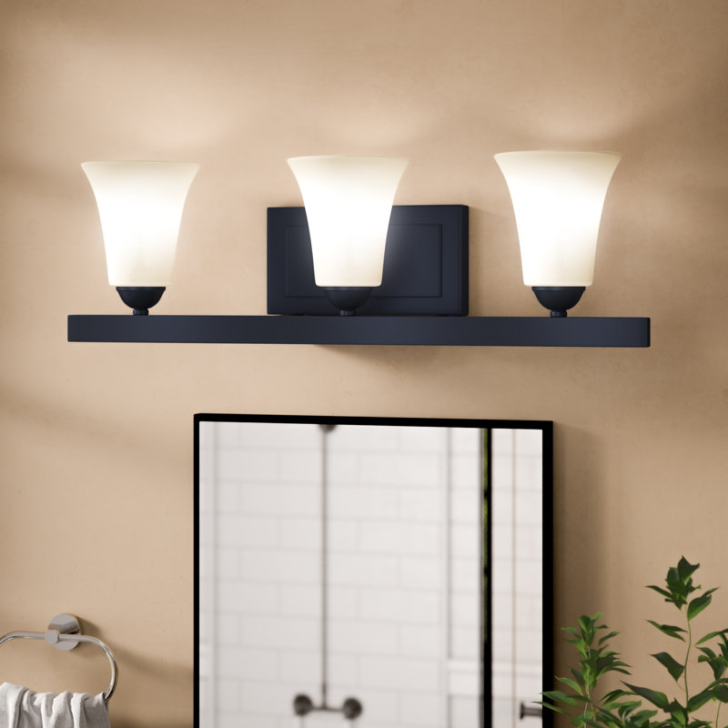 Éclairage de salle de bain à intensité variable 3 lumières Bullis, Noir
