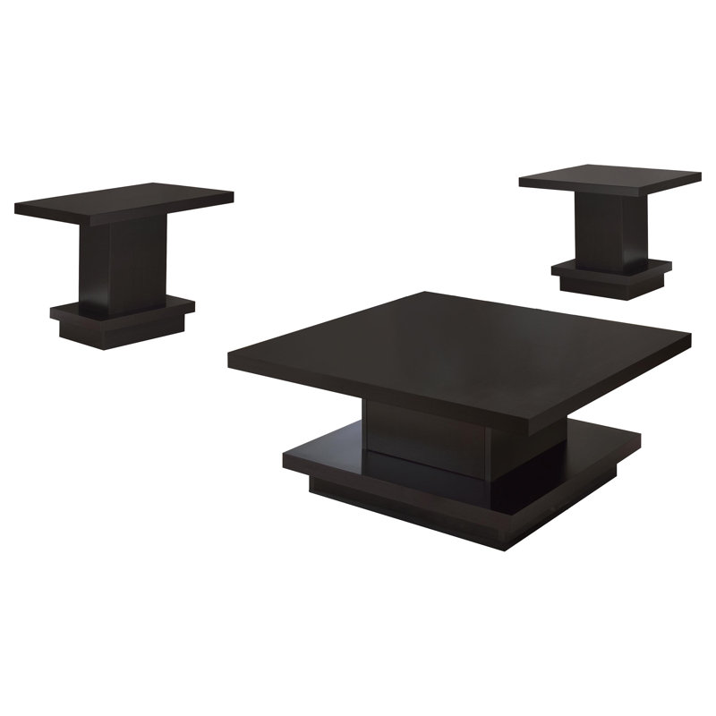 Ensemble de tables basses Myria Cappuccino, 3 pièces: 2 tables de bout, table basse
