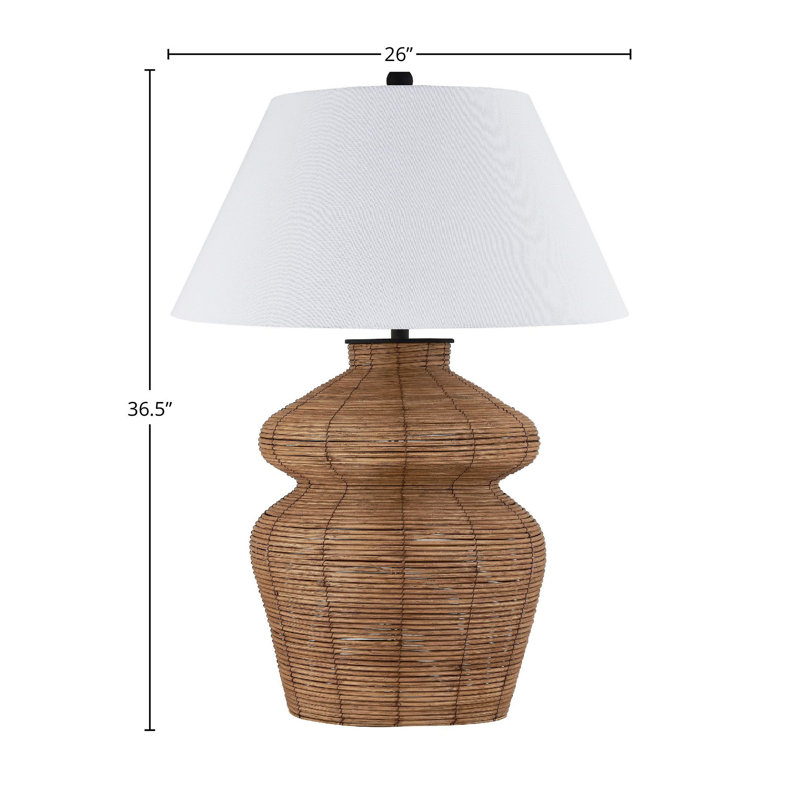 Braelie 36.5" Table Lamp with Fabric Shade, Tan