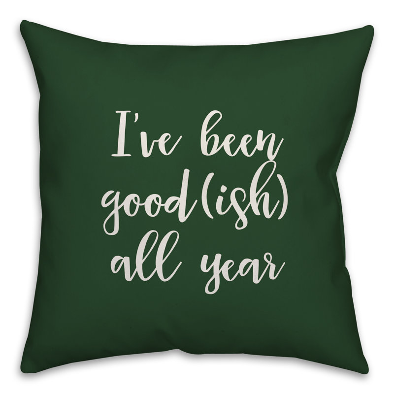 Reversible Throw Pillow, Dark Green, Pillow Cover