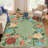 Floral Area Rug – Modern Washable Non-Slip Carpet for Living Room, Bedroom, Dining, Nursery, Office – Soft, Mark Resistant, Low-Pile, Scalloped Farmhouse Accent Decor (Black, Pink, Yellow)-109932517-109932538