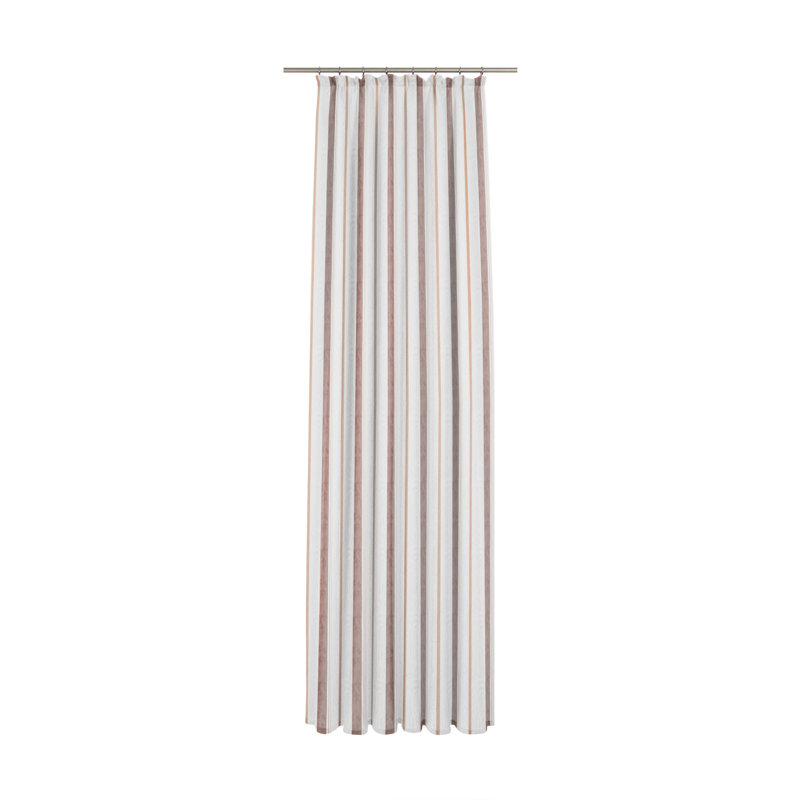 Lambertville Semi Sheer Curtain Single Panel, 600 W x 175 D cm, Terracotta/White