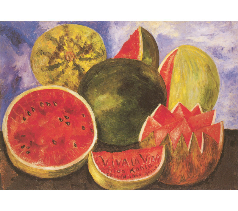 «Watermelons Still Life, Viva la Vida» par Frida Kahlo, toile tendue avec châssis, H 33 po x l 48 po