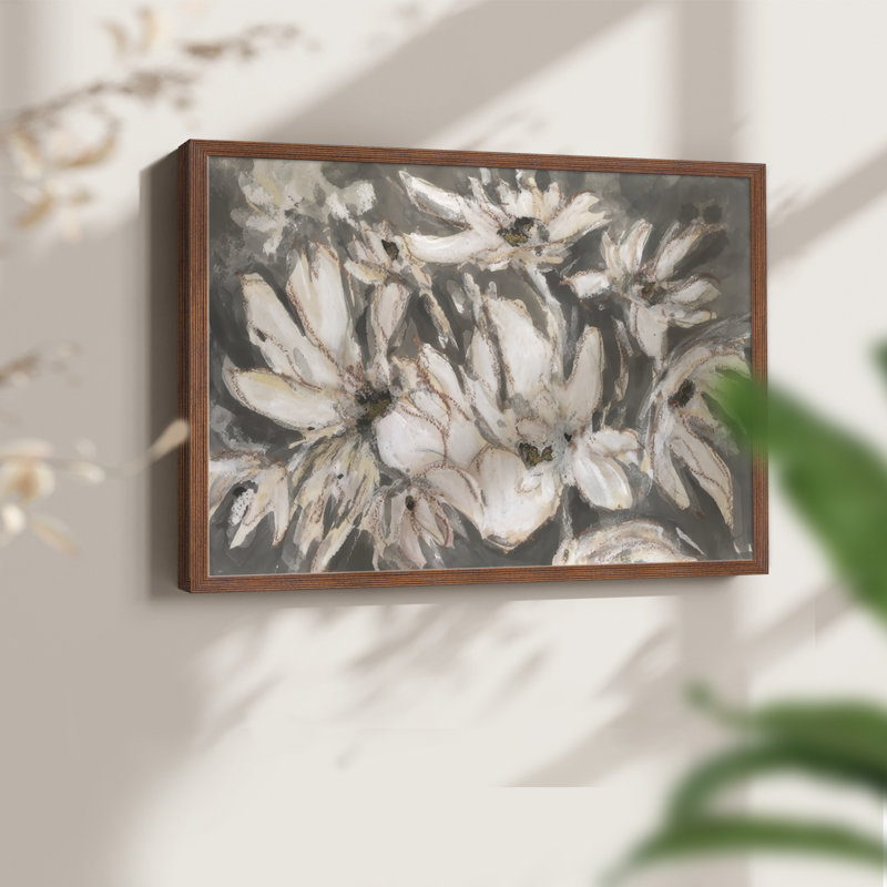 Magnolia embelli I - impression encadrée - réversible, Noyer, H 11 po x l 14 po