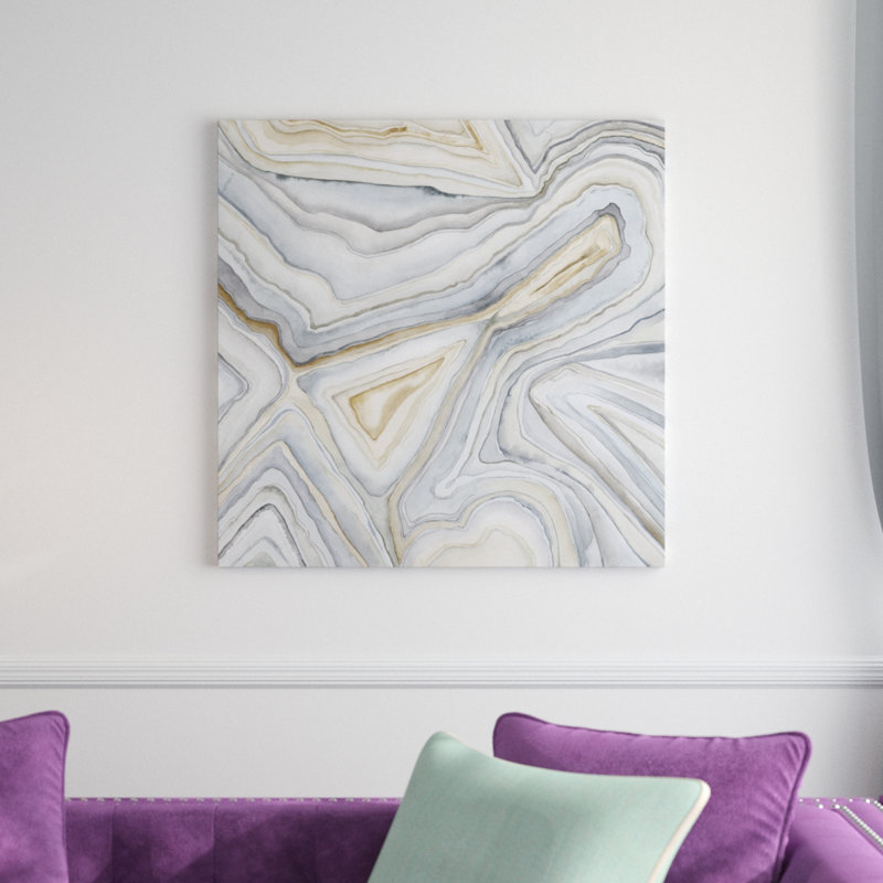 Agate Abstract I by Megan Meagher - Wrapped Canvas Painting, 76cm H x 76cm W