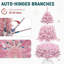 Arbre de Noël rose 6 pi avec 250 lumières à DEL blanc chaud, 8 modes d'éclairage avec embouts en PVC ignifuges, arbre de Noël artificiel avec embouts en métal 928 branches