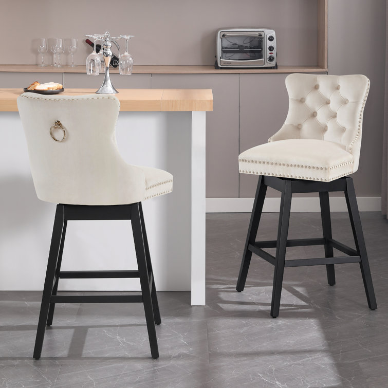 Ensemble de 2 tabourets de bar pivotants Ismaael