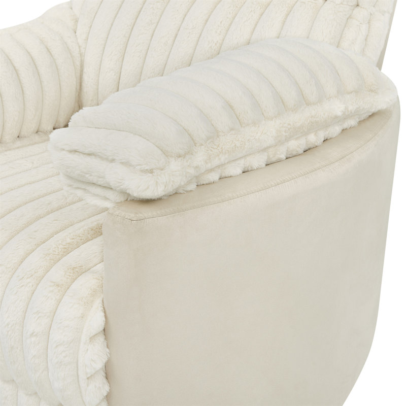 Fauteuil inclinable manuel en velours côtelé Sabria Bocaton, Blanc