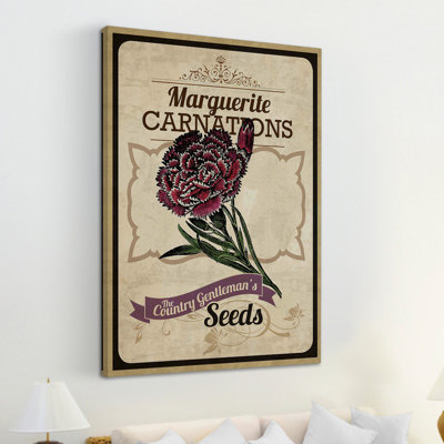Flower Packet Carnation - Wrapped Canvas Print