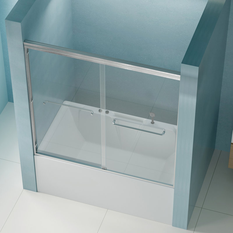 Porte de douche double coulissante, Argent argent