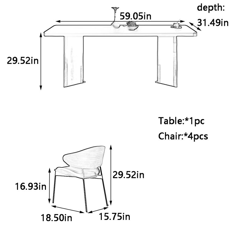 Stalham, H 29,52 po x L 59,05 po x l 31,49 po
