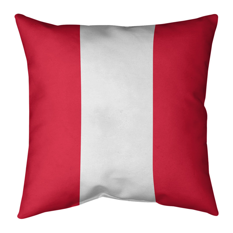  Housse de coussin Euro, Rouge / Blanc, Polyester filé