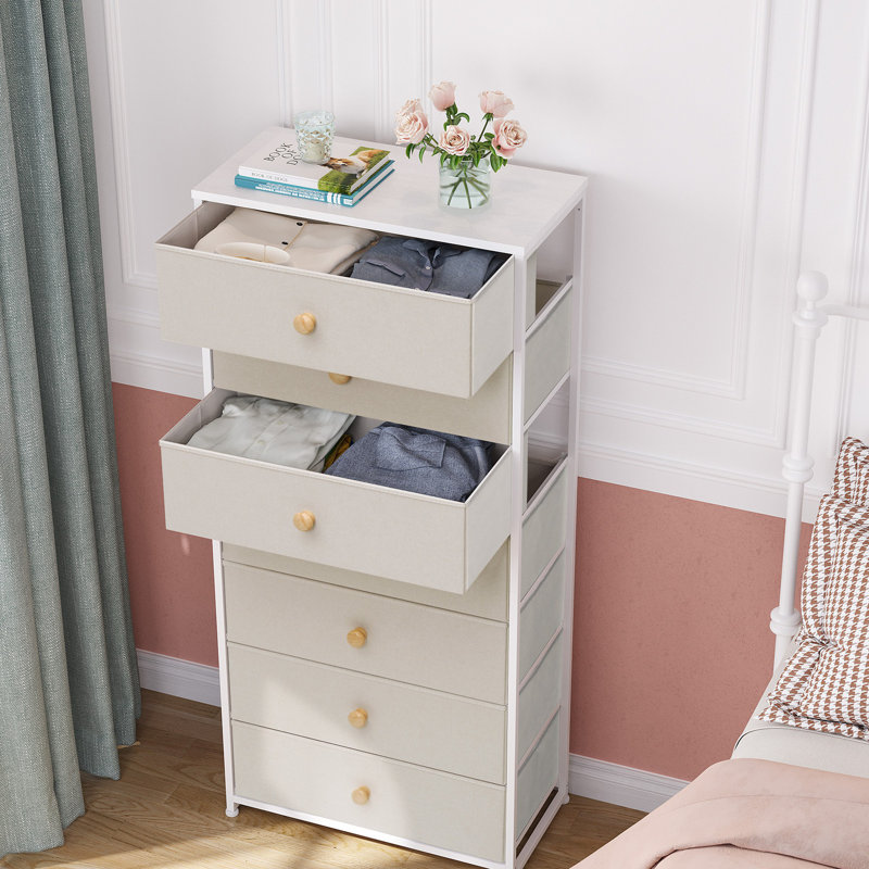 Commode 7 tiroirs l 23,2 po, beige, Beige