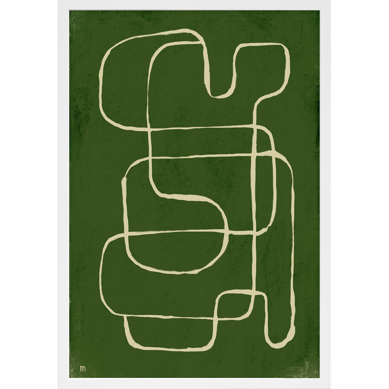 Line Works 1 by Studiom, White Framed Paper, 38" H x 26.5" W x 1.25" D
