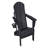 Folding Adirondack Chair With Side Table, 3-Piece Adirondack Chair Set With Wood Texture, Black(Includes 2 Chairs And 1 Table)-283115061