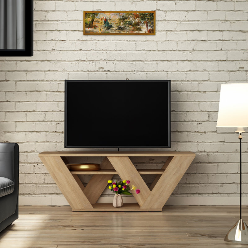 Kiern Unfinished TV Stand for TVs up to 49", Oak