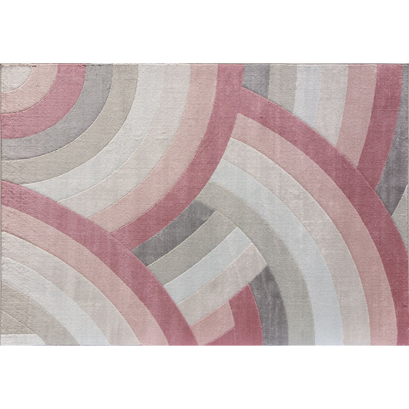 Tapis rosé à motif géométrique Vera, Rectangle 8 pi x 10 pi