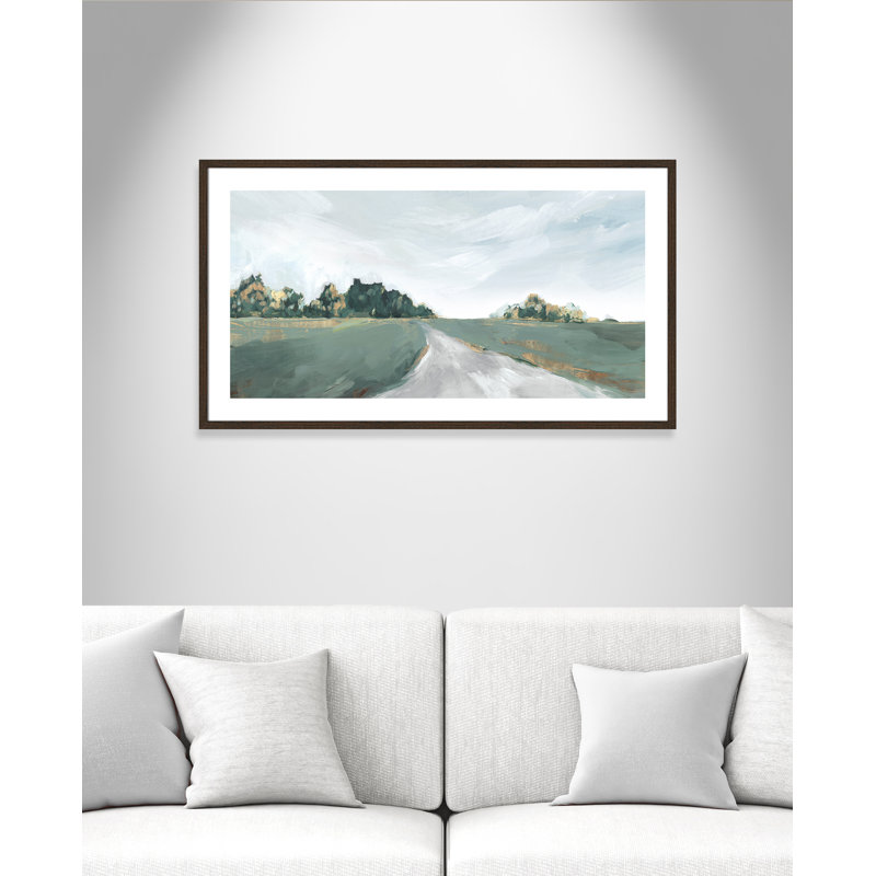 Waynesfield Field of Dreams by Isabelle Z - Painting Print, Picture Framed Paper, 23.5" H x 41.5" W, Gold
