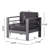 CAPE CORAL OUTDOOR PATIO GRAY ALUMINUM 4PCS CHAT SET