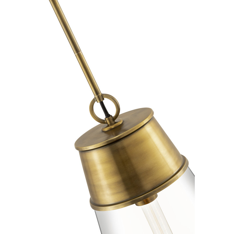 Bertina 1 - Light Single Pendant, Rubbed Brass, 102.5" H x 11.5" W x 11.5" D