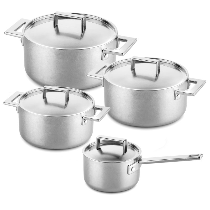 Attiva Pewter 8 Pcs Set Stainless Steel