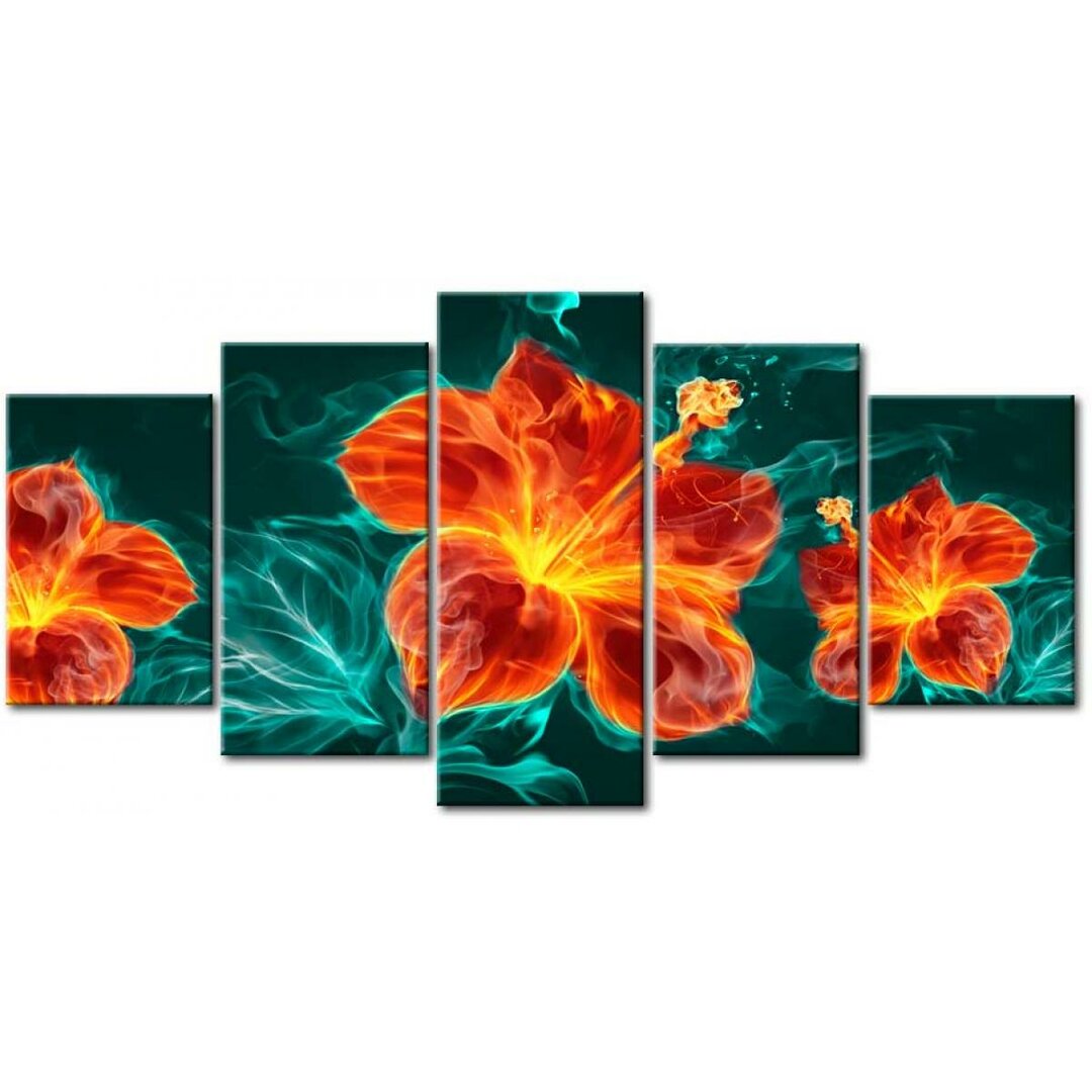 5-tlg. Leinwandbilder-Set Flaming Lily