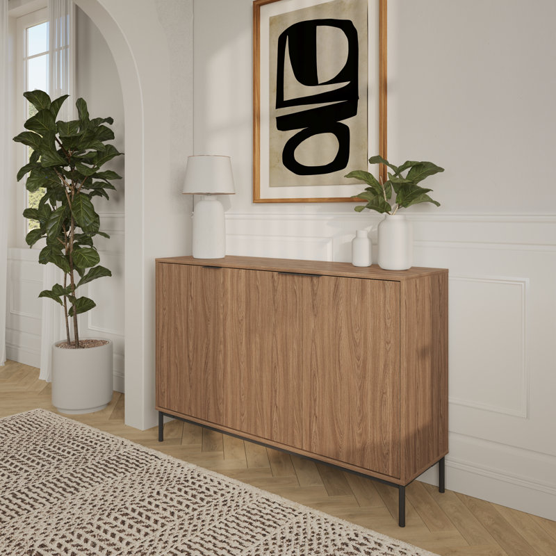 Connor 3-Door Buffet In Light Walnut , Brown