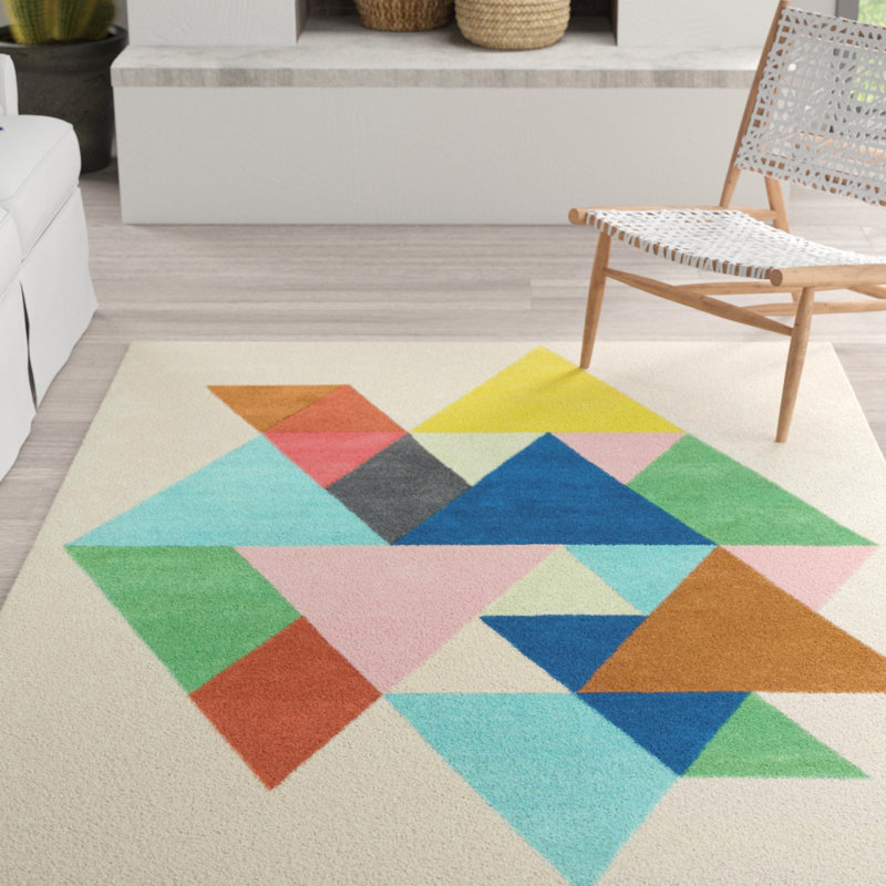 Yahir Geometric Wool Hand Tufted Area Rug, Rectangle 160 x 230cm