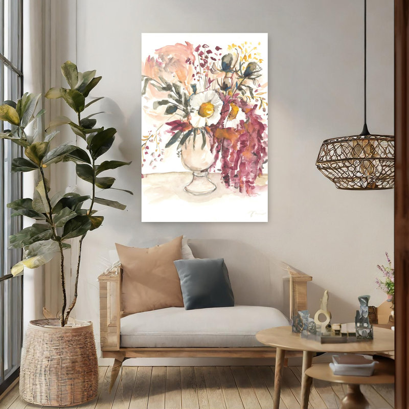 «Step Into Fall», art floral abstrait contemporain, H 48 po x l 32 po