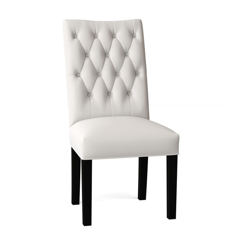 Chaise parsons capitonnée de 17 po de large Lucy, Blanc Klein, Naturel