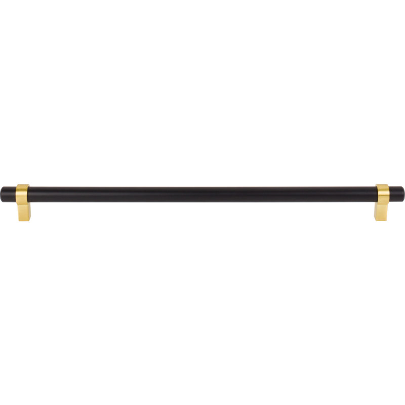 Key Grande 12 9/16" Center-to-Center Bar Pull, Matte Black/Brushed Gold