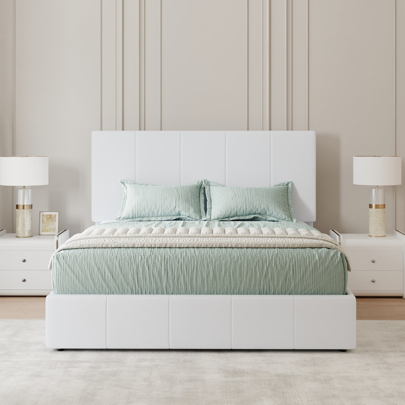 Lit plateforme entièrement rembourré, lit en velours moderne avec tête de lit capitonnée, conception sans poussière, grand / double / très grand