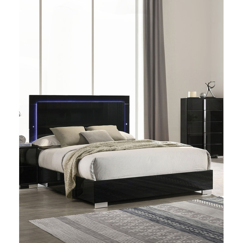 Contemporary Queen Size Bed, Queen