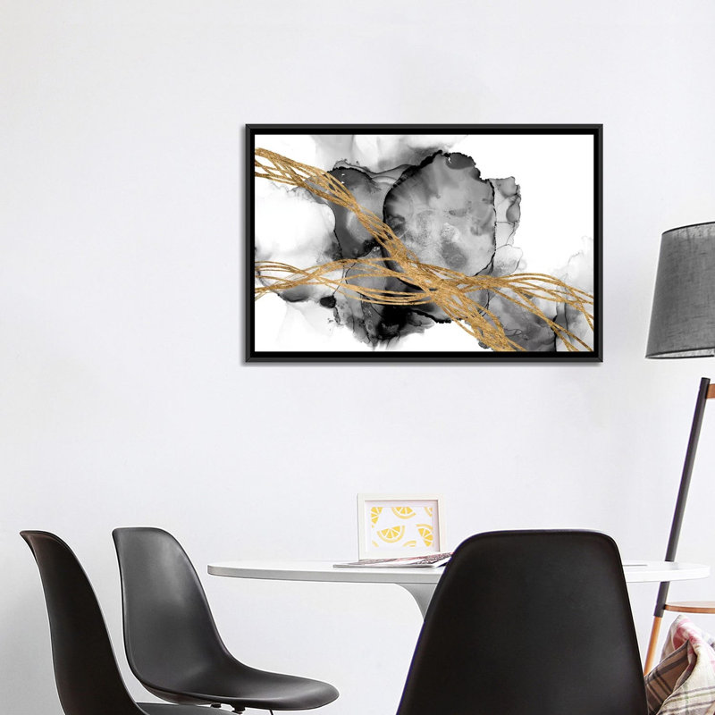 "Matrix undulation I" par Jennifer Goldberger-impression, H 26 po x l 40 po x 1,5 po, Toile avec cadre noir