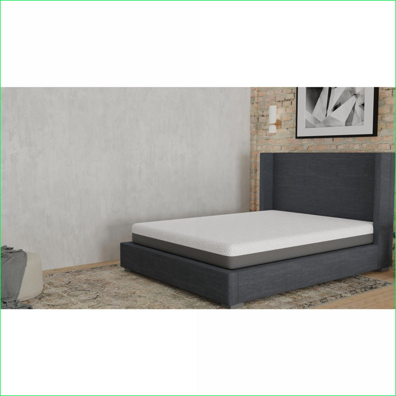 Mattresses | 10” California King Medium Firm Cooling Mattress with Phase Change Fabric | Foam | White+Gray, California King