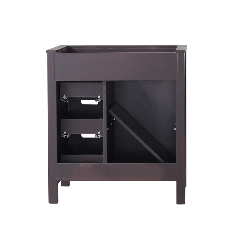 Marsyas 30" Brown Vanity with White Quartz Top and Mirror