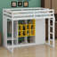 Wood Loft Bed With Wardrobe, Shelves And Cabinet-1529674353-1529674357